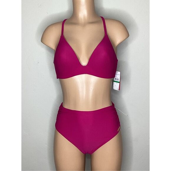 New. Vince Camuto Fuchsia bikini set. L-top/S-bottom. Retails $154 - Picture 3 of 8